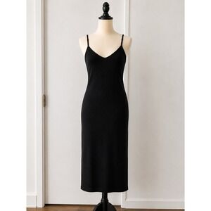 Freshman Black Knit Midi Dress NWT Women's Small Bodycon Slip Dress Minimalist
